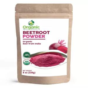 SHOPOSR 비트 뿌리 분말 8온스 USDA 승인 생 및 비 GMO 일산화질소 부스터 체력 순환 증가