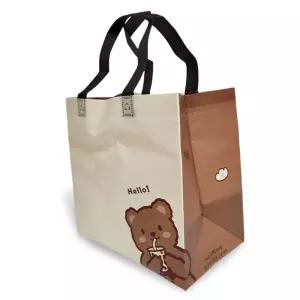 미니 곰돌이모양 가방 손 부직포쇼핑백 타포린 장바구니 캐릭터