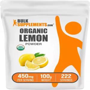 BulkSupplementscom 레몬 파우더 천연 비타민 C 소스 향료 텐 프리 회 제공량 450mg 00g 35온스 팩