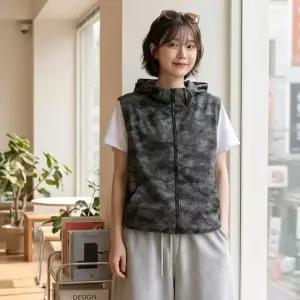 보슈아(voscha) 여성 카모 밀리터리 후드 집업 베스트 캐주얼 조끼 아웃도어 캠핑 sado 1019W