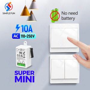 미니 무선 원격 제어 전등 스위치 110V 220V 230V 배터리 필요 없음 자체 전원 무선 벽 스위치 키네틱 스위치