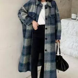 [하프클럽/]오버핏 여성 셔츠 체크 롱 루즈핏 데일리 아우터