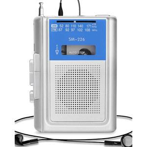 세미에 소형 카세트 플레이어 레코더 대형 스피커와 헤드폰이 장착된 휴대용 AM FM 빈티지 테이프 플레이어 내장 마이크 보행용 DC 또는 AA 배터리로 전원 공급