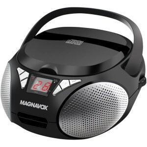 MAGNAVOX 휴대용 상단 로딩 CD BOOMBOX (블랙 색상) | CD-R / CD-RW 호환 LED 디스플레이 AUX 입력 프로그래머블 플레이어 1.6와트 오디오