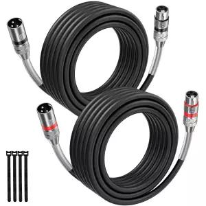 Bietrun XLR 케이블 25FT 2팩 프리미엄 헤비 듀티 밸런스 마이크 25피트 믹서 스피커 시스템 프리앰프 등과