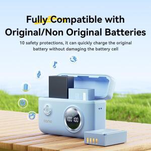 LLANO NP-W126s 카메라 충전기, Fuji XT3 XT20과 호환되는 SD 카드 저장 기능이 있는 듀얼 충전 포트 LED