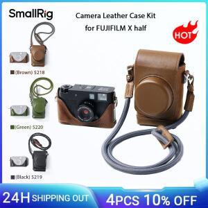 FUJIFILM X 하프용 SmallRig 가죽 케이스 키트(풀 커버 휴대용 가방, 우븐 숄더 스트랩 5218 포함)