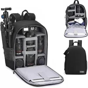 소니 캐논 니콘 카메라 및 렌즈 삼각대 액세서리와 호환되는 Cwatcun 백팩 전문가 SLR DSLR 미러리스 방수