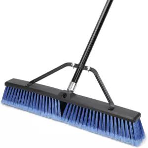 데크 진입로 차고 마당 파티오 콘크리트 바닥 청소용 24인치 푸시 브룸 실외기 - 파란색