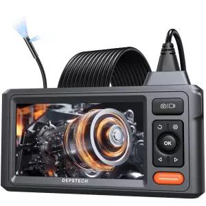 듀얼 렌즈 내시경 카메라 라이트 포함 5인치 IPS 화면 DEPSTECH 1080P HD 보어스코프 16.5피트 유연 하수관