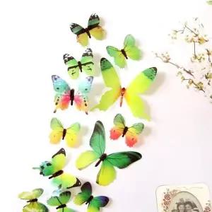 12매 입체 나비 포인트 벽지 3d 벽스티커 데코 아이방