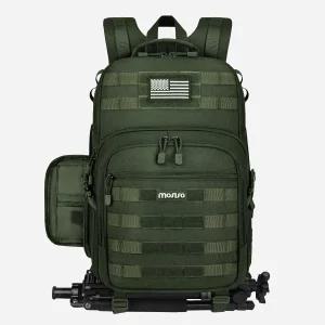 MOSISO 카메라 백팩 DSLR/SLR/미러리스 전술 케이스 캐논/니콘/소니와 호환되는 노트북 수납공간 아미 그린