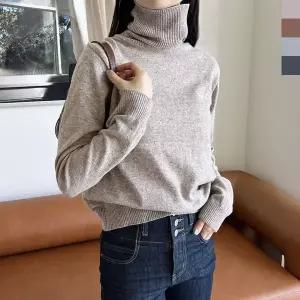 [하프클럽/]여성캐시미어 클래식목폴라니트 고급