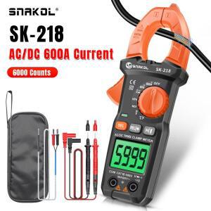 SK218 600A AC/DC 전류 클램프 미터 디지털 멀티 펜치 True RMS 고정밀 커패시턴스 NCV Ohm Hz 테스터