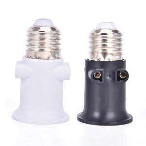 1PCS AC100-240V 4A PBT 내화성 E27 전구 어댑터 램프 홀더 기본 소켓 EU 플러그 흰색과 검정색