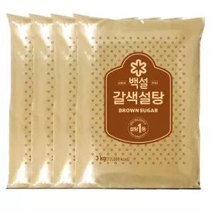 백설 갈색 설탕 3kg 4봉