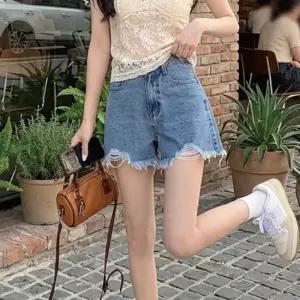 연청 빈티지 데님 여성 숏팬츠 밑단 컷팅 찢청 반바지 여름 핫팬츠