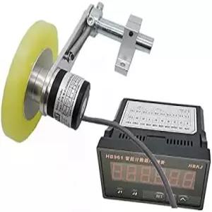 CALT GHW38 300mm 롤러 고무 휠 길이 위치 측정기 펄스 로터리 인코더 600PPR 푸시 풀 출력(HB961 표시등