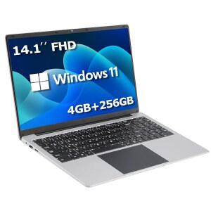 XINHENGTAI 14 1인치 노트북 컴퓨터 쿼드 코어 윈도우 11 전통적인 노트북 4GB DDR4 256GB SSD 5G WiFi BT4 HDMI USB 대용량 배터리