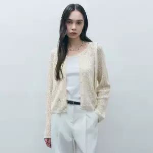 몽돌 . 펀칭 라운드넥 니트 가디건 MDCD046_6 Colors