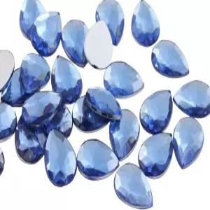 올스타코 25x18mm 블루 라이트 사파이어 H118 플랫 백 티어드롭 아크릴 라인스톤 플라스틱 보석 제작