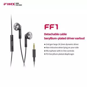 오픈형이어폰 FiiO FF1 35mm HIFI 음악 유선 베이스 이어버드 게임 비디오용 142mm HD 마이크 이어폰