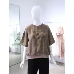 품절임박 올리브데올리브 밑단 시보리 프린팅 티셔츠 YW6ME538 2705109