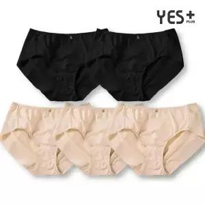 예스플러스_40데니아 여성 노라인팬티 5매세트/무형광/빅사이즈/여성팬티