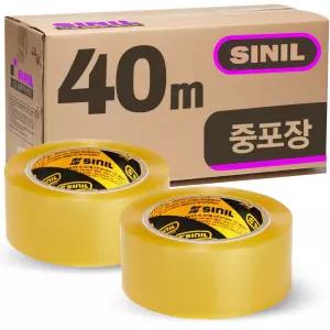 신일 박스테이프 중포장 투명 황색 40M 포장용 OPP 1BOX 칼라테이프