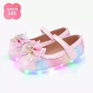 [키펀트] LED 레인보우 허니콤 펄 여아 구두