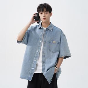 코디코치 배로 남방 남녀공용 베이직 캐주얼 데일리 데님 반팔 청자켓 티셔츠
