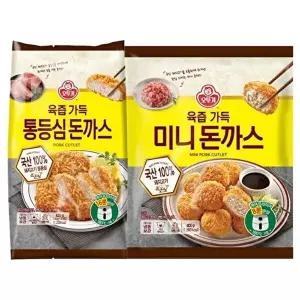[오뚜기]오뚜기 육즙가득 통등심 돈까스 420g + 미니돈까스 400g
