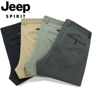 JEEP SPIRIT 봄/여름 남성 캐주얼 바지 얇고 시원한 스판 캐주얼 슬랙스