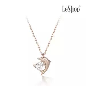 [르샵주얼리] 14K 하트 돌고래 목걸이(GoldPlated)_LJ5284BRN