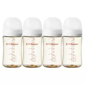 더블하트 젖병 트윈팩 240ml X2  빨대컵 세트 화이트
