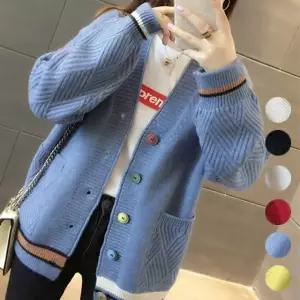 예쁜 여자 가디건 루즈핏 데일리 사무실 간절기 학교 학생가디건 (WB82082)