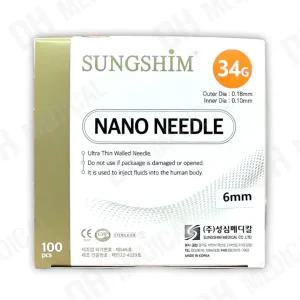 성심메디칼 나노니들 일회용주사침 34G 6mm 100개입
