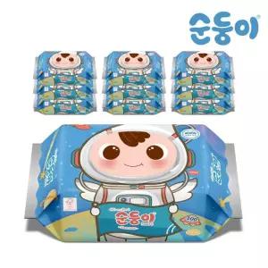 순둥이 비행사 에디션 아기물티슈 캡형 100매 10팩 (aBpC-01)