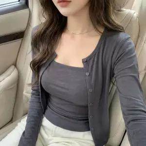 LnD [세트구성] 여성 슬림핏 가디건 나시 세트 여리핏 데일리 기본템 봄 여름