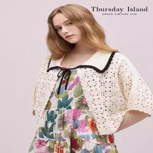 [써스데이아일랜드][Thursday Island] 카라넥 반팔 가디건(T244MCD235W)