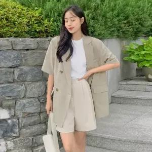 핫핑 [여름자켓/하객룩][LOVB] L-1387 테일러드 더블버튼 싱글자켓