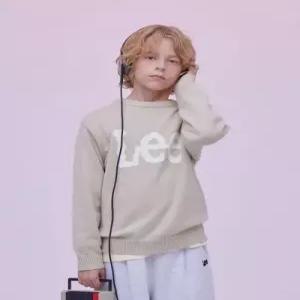 leekids 스탠다드핏 빅로고 니트 풀오버 베이지 LK2504KT01BE