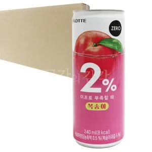 이프로 부족할때 제로 슈가 복숭아맛 240ml 30캔 2% 음료수 무설탕 저칼로리 피치