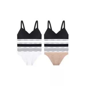 [Calvin Klein]여성 속옷 브라 팬티 3장 블랙 세트 볼륨패드 QP3271O+QP3276O
