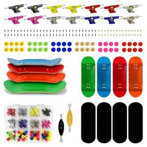 디스플레이 모어 세트 프리미엄 DIY 핑거보 - 162PCS 스케이트보드 핑거 나무 다색