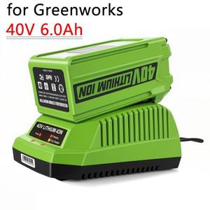 그린웍스 40V 6000mAh G-MAX 리튬이온 배터리 사 호환 (잔디깎이 정원용 전동 공구 충전기용)