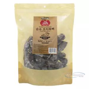 펫더맨 국내산 순수 오리목뼈 400g 강아지 오리뼈 간식