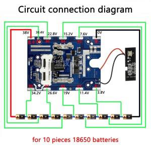 전동 공구 리튬 이온 배터리 케이스 보호 회로 기판 상자 PCB Lomvum Zhipu Hongsong 하우징 용 Makita 36V