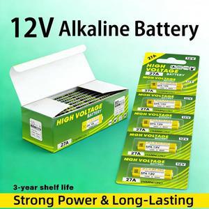 12V A27 27A 알카라인 배터리, 초인종, 알람, 리모컨, 전동 장난감용 장시간 사용 가능 및 누수 방지