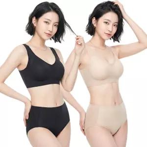 비너스 여성 무봉제 브라 팬티 세트 쿨 냉감 여름 퓨징 심리스 노와이어 런닝형 브래지어 탑 렛 BRA035S